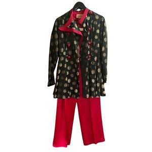 Gorgeous Vintage Silk Brocade Peplum Suit